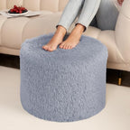 Hansleep Round Pouf Ottoman Foot Rest, Footstool, 17 x 14 Inch, Grey by Hansleep