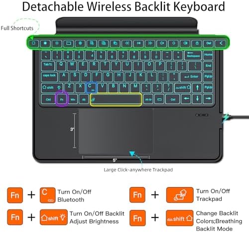 JUQITECH Magnetic Keyboard Case for Samsung Galaxy Tab S11 Ultra 14.6 Inch - Image 5