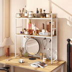 POWERSTONE 2-Tier Desktop Bookshelf for Monitors up to 32", White - Image 7