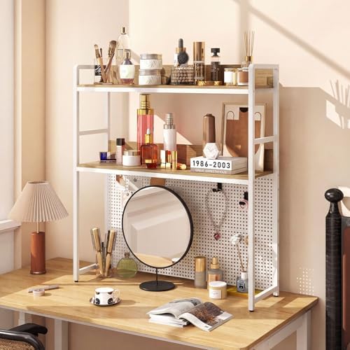 POWERSTONE 2-Tier Desktop Bookshelf for Monitors up to 32", White - Image 7