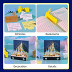 3D Calendar 2027,Time Piece Calendar 2027,Castle 3D Art Notepad Calendars,3D Memo Pad,Tear Away Calendars,Christmas Gift,New Year Gift/paper sculpture calendar (Cinderella Castle) - Image 4
