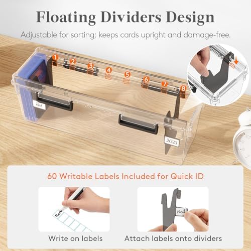 Lifewit Trading Card Storage Box with Handle, Fit for Toploader, 3 Pcs - Image 5