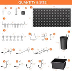 INCLY 226PCS Black Metal Pegboard Wall Organizer 48x36 Inch - Image 4