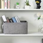 TheWarmHome Storage Bins - Medium 3 Pack Storage Baskets for Organizing Shelves | Fabric Storage Cubes Organizer for Linen Closet Nursery Home Decor Grey - Image 3