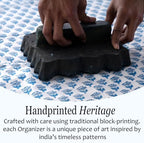 CPC Apatite Blue Block Print Set of 3 Desk Organizer - Image 3