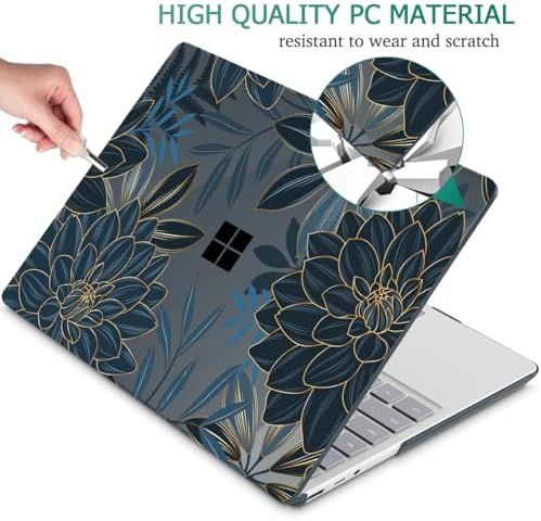 Mektron Case for 13.5" Microsoft Surface Laptop 5/4/3 with Metal Palm Rest Model 1951/1868, 2019/2021/2022 Release Plastic Hard Shell Cover with Screen Protector + Keyboard Cover, Dahlia Flower C035 - Image 5