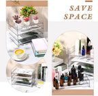 DoubleFill 12 Pcs Stackable Letter Tray Plastic Paper Tray, Clear - Image 4
