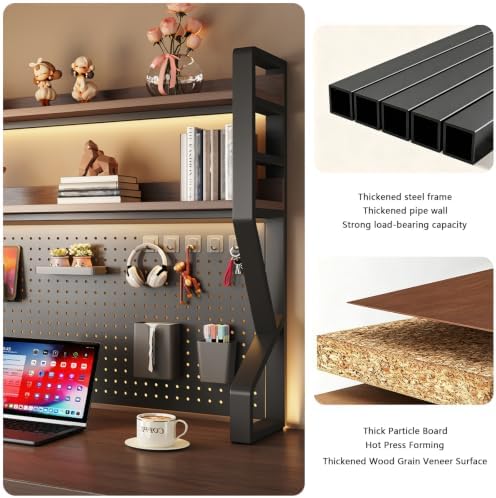 Desk Shelf, 2-Tier Desktop Organizer, 53.1" L,Desk Hutch Storage Rack - Image 4