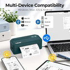 Labeer Bluetooth Thermal Shipping Label Printer, Wireless 4x6 Printer Green - Image 2