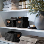 LA JOLIE MUSE Small Wicker Baskets for Organizing, Black 3 Pack - Image 3