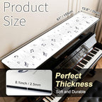 Piano Top Runner Mat, Non-Slip Rubber Bottom, Free Cut Top Protector Dust-Proof Covers for Piano Musical Instrument, Chiffonier, Chest of Drawers, TV Stand, Television Cabinet(White Note,61" x 13.8") - Image 2