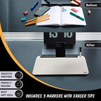 Desktop Whiteboard Set with 3 Colored Markers and Dry Erase Surface, Glass Whiteboard with Accessory Tray, White - Image 4