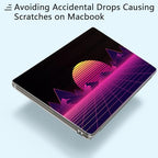 Case for MacBook Air 13.6 Inch M5 2026 M4 (2025) M3 (2024) & M2 (2022) - Aesthetic Clear Hard Shell Skin Ultimate 6-in-1 Bundle with TPU Keyboard Cover, 2X USB-C Adapters, Retro Synthwave - Image 3