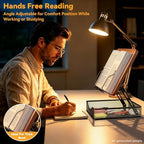 Adjustable Book Stand for Reading with Storage - 2-13" Height Hands-Free - Image 4