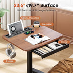 Small Mobile Standing Desk with Drawer, 23.6" x 19.7" Top - Image 3