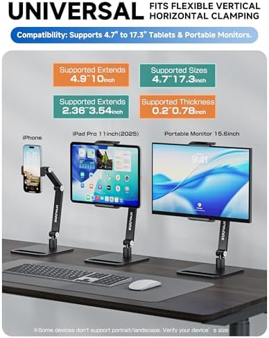 Portable Monitor Stand for 15.6'',17.3'', Tablet Stand Holder for iPad - Image 2