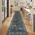 DUKINO 2.6x12 Hallway Runner Rug, Washable Animal Rug Non Slip, Navy Blue - Image 3