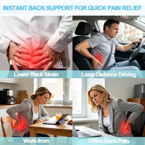 Lumbar Support Pillow for Office Chair, Gaming Chair, Car Driver Seat Back Cushion, Bed & Couch, Gifts for Friends and Parents,Ergonomic Back Support Pillow with Comfortable Memory Foam(Pink) - Image 3
