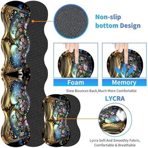 4Pcs Memory Foam Keyboard Wrist Rest Desk Mat Set, Book Tree - Image 2