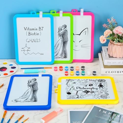 Outus 24 Pcs Dry Erase Mini White Boards Bulk 8.5 x 11'' Small Magnetic Whiteboard Double Sided Colored Writing Boards for Kids Students Locker Fridge (Colorful) - Image 3