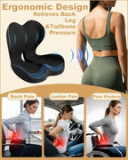 Office Chair Seat Cushion with Back Lumbar Support, Ergonomic Memory Foam - Image 4