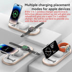 3 in 1 Fast Wireless Charger Stand for iPhone, Foldable Travel Charging Station for Magsafe for iPhone 17/Air/16/15/14/13/12 Series, Apple Watch Series, AirPods pro/2/3/4, Gifts for Women Men (Golden) - Image 3