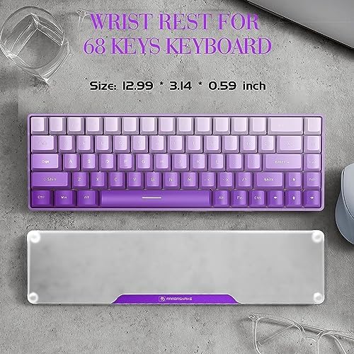 Acrylic Keyboard Wrist Rest - Wrist Support for Keyboard CNC Aluminum Alloy Customized Logo - Keyboard Pad Home & Office - Keyboard Wrist Pad with Anti-Slip Mat for 60% Compact Keyboard,Purple - Image 5