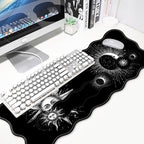 4 in 1 Desk Mat Set,Mouse Pad with Keyboard Wrist Rest,Wave-Shaped Design,Non-Slip Rubber Base,Waterproof,for Home,Office,Gaming,Sun and Moon - Image 3