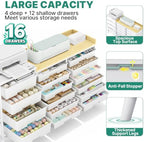 SYKIARIOL 16-Drawer Craft Storage Cabinet with Open Shelves - Image 4