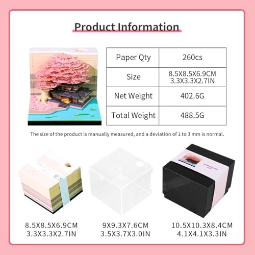 3D Calendar 2027,3D Desk Calendar Memo Pad 2027,3D Art Calendar Memo Pad 2027,Time Piece calendars 2027,3D Paper Art Notepad,Four Seasons Tree Desktop Decoration,New Year,Christmas Gift (Four Seasons Tree（Pink）) - Image 2