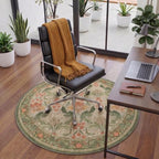 5FT Round Office Chair Mat for Hardwood Floor, Non-Slip Washable Sage Green - Image 2