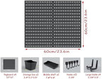 12 * 12in X4PCS Pegboard Set, DIY Pegboard Combo Kit, Wall-Mounted Storage Organizer, Includes 18 Accessories, Suitable for Office, Gaming Room and Decorative Display (Black) - Image 5