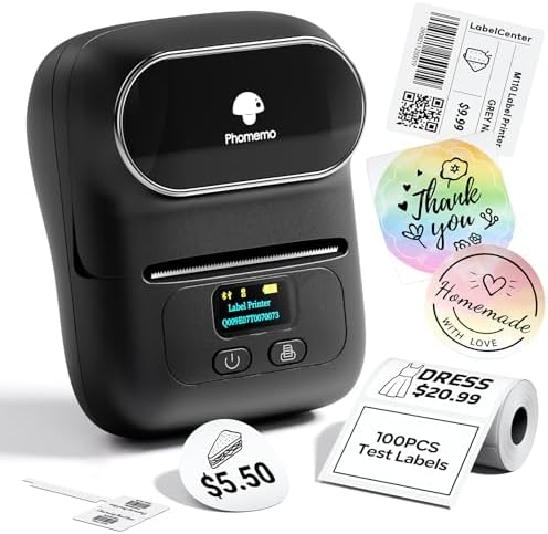 Phomemo M110 Label Makers, Portable Bluetooth Thermal Printer with Display by Phomemo