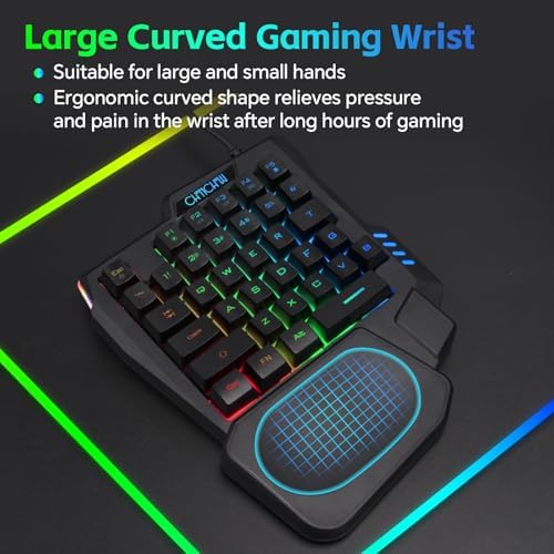 One Handed Gaming Keyboard and Mouse Combo for LOL/Wow/fortnite/Dota/PUBG - Image 6