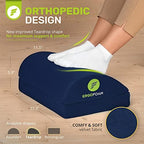 ErgoFoam Foot Rest - Chiropractor-Endorsed Orthopedic Teardrop Design 2in1 Adjustable Premium Under Desk Footrest for Lumbar, Back, Knee Pain (Navy Blue) - Image 2