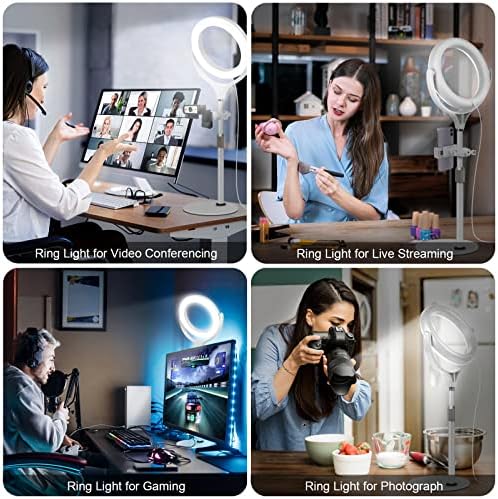 8 inch Desk Ring Light with Stand, Adjustable Zoom Lighting for Computer - Image 2