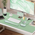 4-in-1 Large Gaming Mouse Pad, Keyboard Wrist Rest Pad & Wrist Support Mousepad Set, Extended Desk Pad Waterproof Desk Mat Protector for Home Office Decor Study Game 35.4×15.7 Inches I Sage Green - Image 5