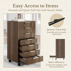 7 Drawer File Cabinet with Wheels for Home Office, Black Walnut - Image 6