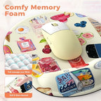 iLeadon Mouse Pad Set，Vintage Stickers Large Desk Mat with Wrist Rest - Image 4