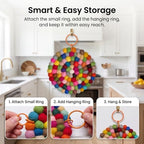 Wool Felt Ball Trivet Pot Mat, 7.8 Inch, Colorful Mix, 2 Pack - Image 5