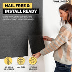 WALLHERO Cork Boards for Office, Dart Board Wall Protector, 59"x36" | 15 Pack | Black Bulletin Board, Cork Board, Cork Board Squares, Homasote Board, Bulletin Board Tiles (Gray Black) - Image 2