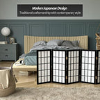 2 ft. Short Desktop Window Pane Shoji Screen - Black - 8 Panels - Image 3