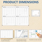XBoard Magnetic Calendar Whiteboard 48x36 Inches 4 Month - Image 3