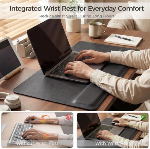 Magnetic Desk Mat System with Wrist Support 80×40cm, Premium Leather Desk Pad with Magnetic Accessories, Waterproof Non-Slip Desk Organizer for Office & Gaming - Image 5