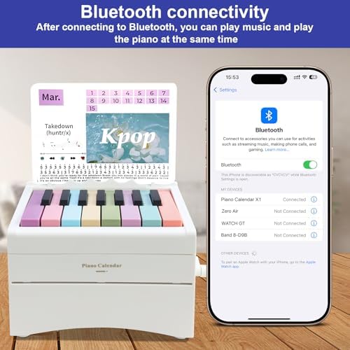 Piano Calendar 2027 Desk Calendar, Magical Music Themed Singer Kpop Playable Piano Desk Calendar 2027, Demon Mini Piano With 12 Music Scores in 13 Cards Gifts for Hunters Fans Home Decor - White - Image 6
