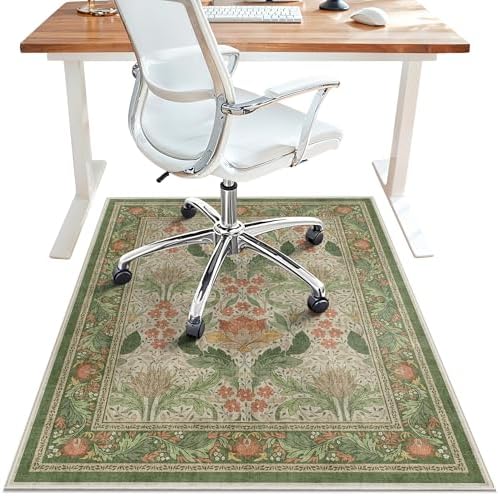 36"x60" Office Chair Mat for Hardwood Floor, Non-Slip Washable Sage Green by BESBLEE