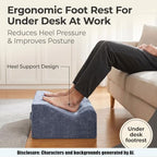 Foot Rest for Under Desk at Work, Soft Ergonomic Footrest, - Image 4