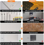 FRAYSCENT Peg Board for Wall 48x24 inch with 63 Pcs Hooks Accessories, Garage Storage Pegboard Wall Organizer, Metal Pegboard Panels with Hooks, Modular Mounted Control Peg Board Tool Organization - Image 3