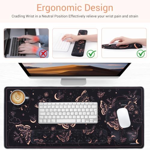 Mouse Pad Set, 4 in 1 Gaming Mousepad Black Butterfly - Image 3
