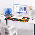 Large Keyboard Mouse Pad Set, Extended Mouse Pad+Keyboard Wrist Rest Support, Memory Foam Ergonomic Easy Typing, 4Pcs (31.5×11.8 in) Desk Pad Set for Office Home,Vibrant Tropical Flower - Image 3
